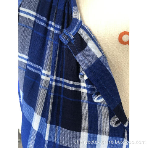 V-neck checked striped shirt